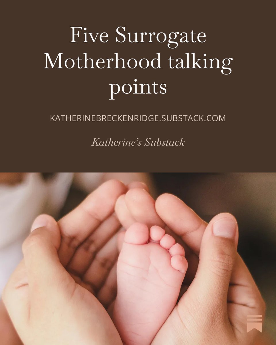 KtBreck's tweet photo. Five surrogacy talking points on my Substack!
https://t.co/hs5TdPVn4t
And check out my book here! https://t.co/BuRnGPaacH #reproductivetechnologies
@ThemBeforeUs
@LilaGraceRose
@MattWalshBlog
@Katy_Faust https://t.co/ElsBrViOi3