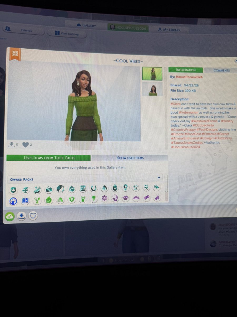 HeidiHawk29's tweet photo. Releasing our newest Sim and ready to download on our EA Gallery!!  She’s ready for Springtime in her #CCCoachella #CountryPreppy #PoshDesigns clothing line as Clara’s high styling &amp; profiling for her #Cowgirl image!  Come check her out! https://t.co/F5D7IjJ69v