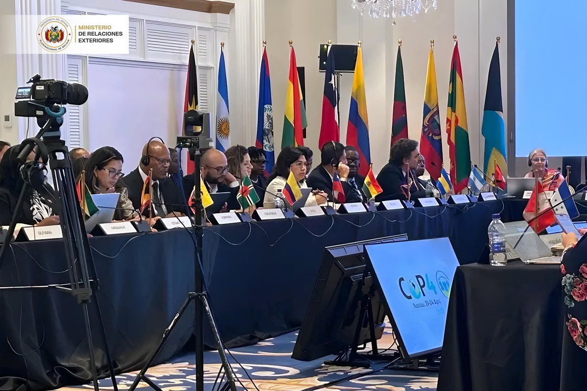 MRE_Bolivia's tweet image. Bolivia participa en la COP4 del Acuerdo de Escazú, en Nassau, Bahamas, reafirmando su compromiso con la democracia ambiental, el acceso a la información, la participación pública y la justicia ambiental.

cancilleria.gob.bo/mre/2026/04/24…

#Bolivia #Escazú #COP4Escazú #DemocraciaAmbiental