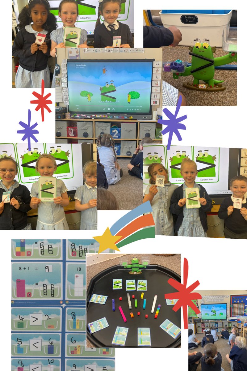 1A_MrsAlmond's tweet image. Lots of excitement in our provision classroom today as we compared numbers with Numberblocks and Blockzee scales—learning through play! #MakeADifference #Maths @ololprimary_HT @ololprimary_DHT @numberblocks