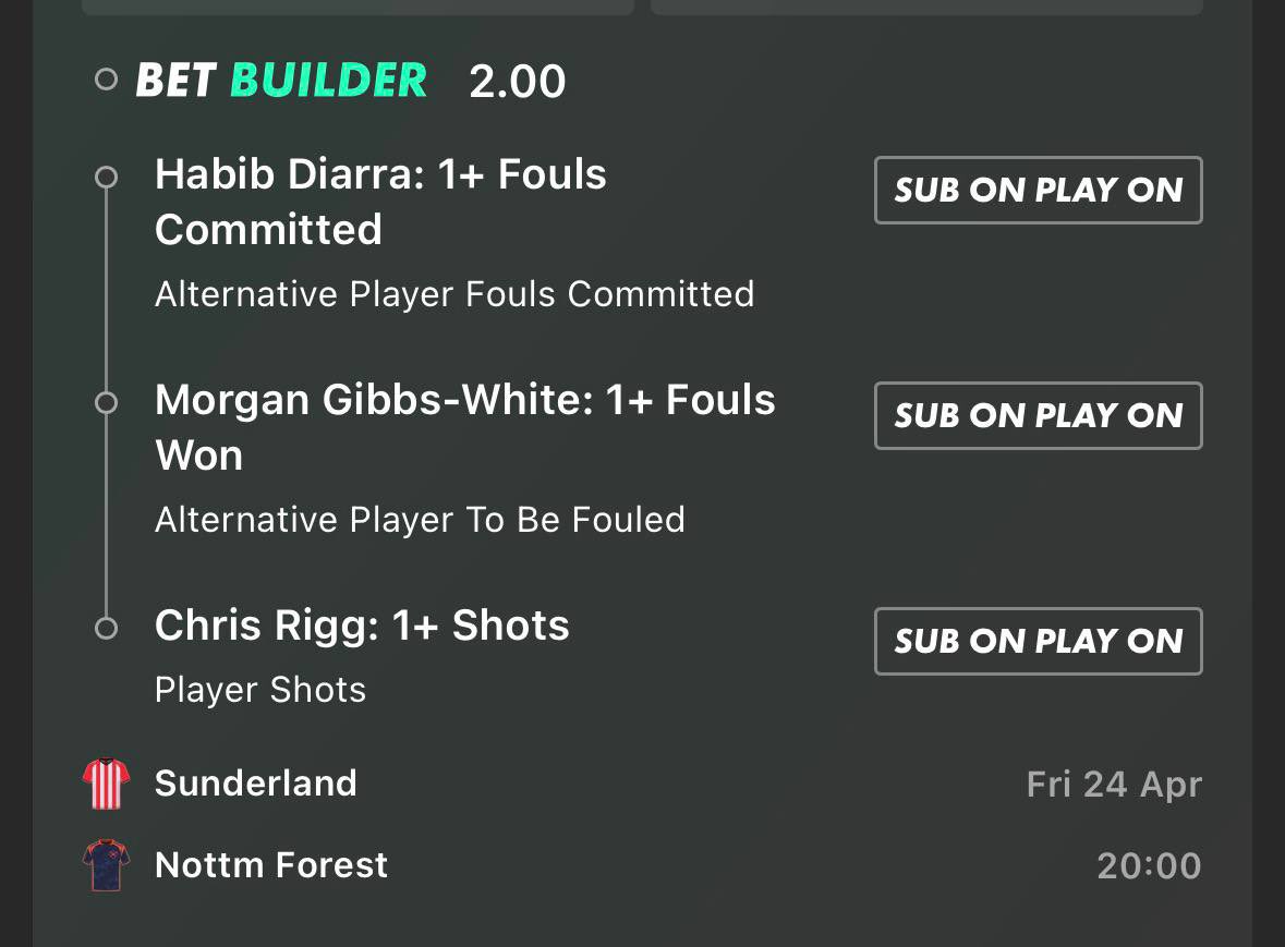 Lemzyy_'s tweet photo. 🏴󠁧󠁢󠁥󠁮󠁧󠁿 SUNDERLAND vs NOTT’M FOREST BET BUILDERS 🪜 

🚨 Both these BBs I’m sharing for FREE to you all straight from my Bet Builders VIP Group

LIKE ❤️ THIS TWEET &amp; IF BOTH BBs WIN, I’LL GIVEAWAY $1000 TO ONE LUCKY FOLLOWER

STAKE WISELY 💰 (B365 Codes are in the replies below 👇🏾) https://t.co/kljjK3jUvN