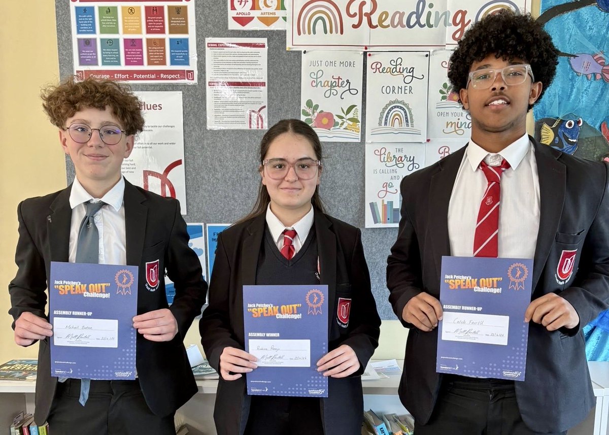 OHAupdates's tweet photo. 🎤 Year 10 took part in the inspiring Jack Petchey Speak Out Workshop, developing confidence and powerful public speaking skills.

🌟 Huge congratulations to Rubina, our overall winner! Best of luck representing us at the regional final in May 🍀 https://t.co/kMuDLTjFxo