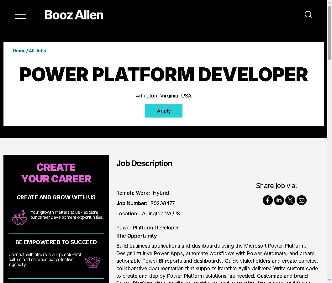 VetsITGuide's tweet photo. Veteran-Friendly IT Opportunity! 💼

Booz Allen: Power Platform Developer
Job: https://t.co/0ztORpfAYU

Prepare at: https://t.co/rGWEXHhqfg
https://t.co/9uVEwfIDc7
#VetsITGuide #PowerPlatformDeveloper https://t.co/CJWlxuVNFR
