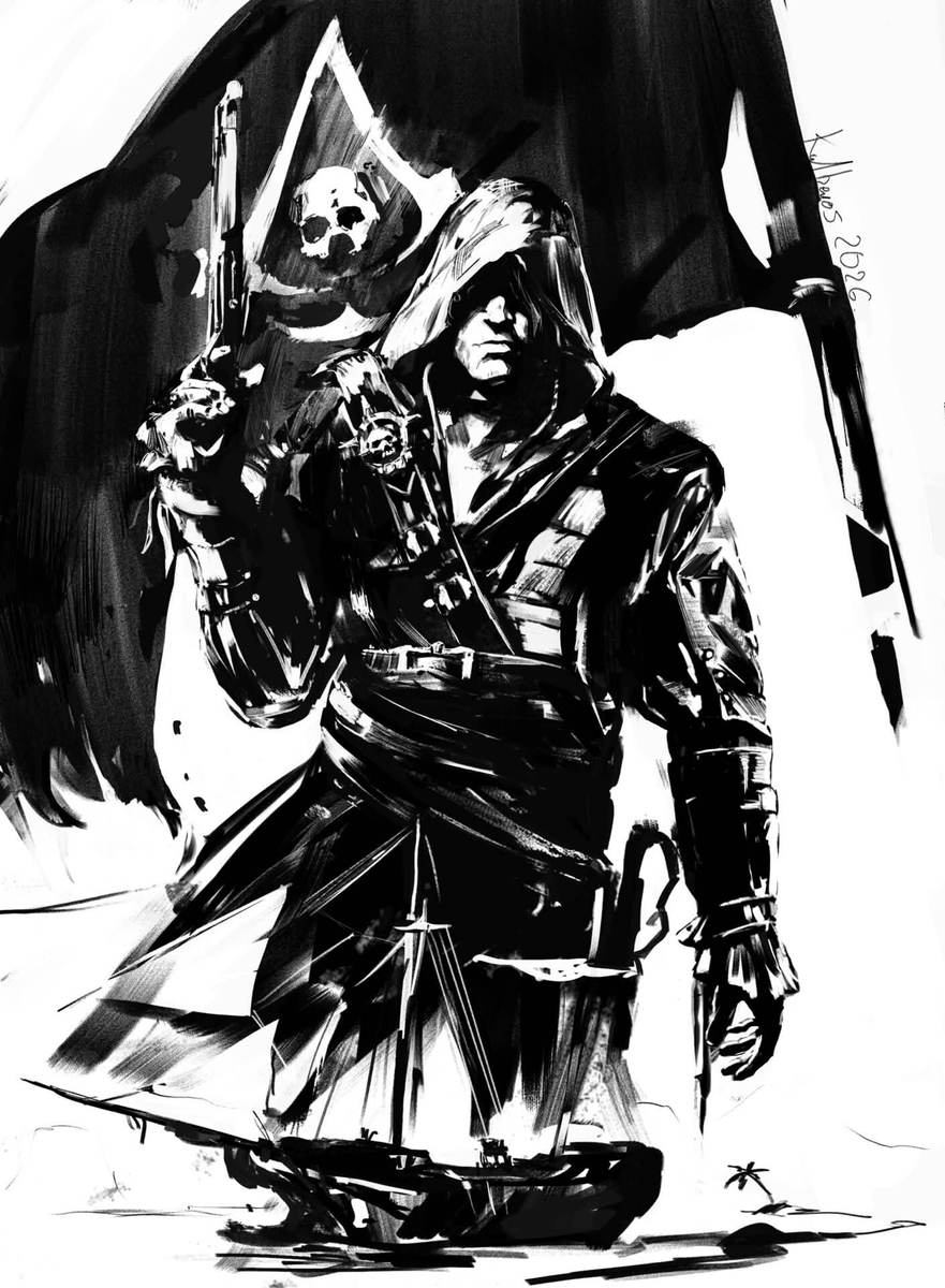 ac_daily_news's tweet photo. Mateusz Michalski, Concept Design &amp; Illustration, made a fan art for Black Flag Resynced. 🏴‍☠️

Source: https://t.co/zVMzkflS68

#AssassinsCreedBlackFlagResynced https://t.co/GgBppxpkMx