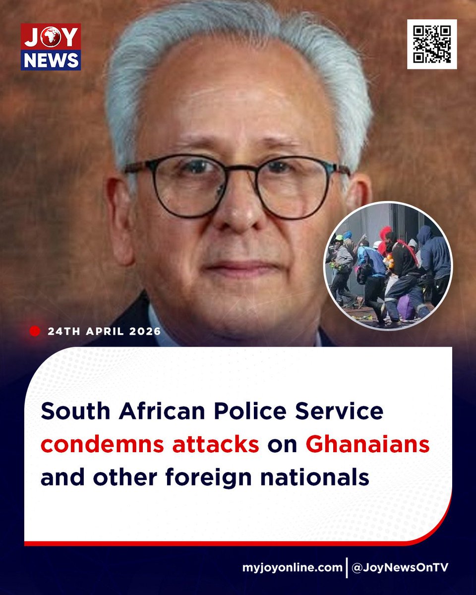 JoyNewsOnTV's tweet image. South African Police Service condemns attacks on Ghanaians and other foreign nationals

Follow our WhatsApp channel for all the breaking stories: tinyurl.com/JoyNews-WhatsA…

#JoyNews #Viral #Explorepage #Ghana #JoyFM #GhanaNews #Ghana #NewsUpdate #Africa #GhPolitics #News