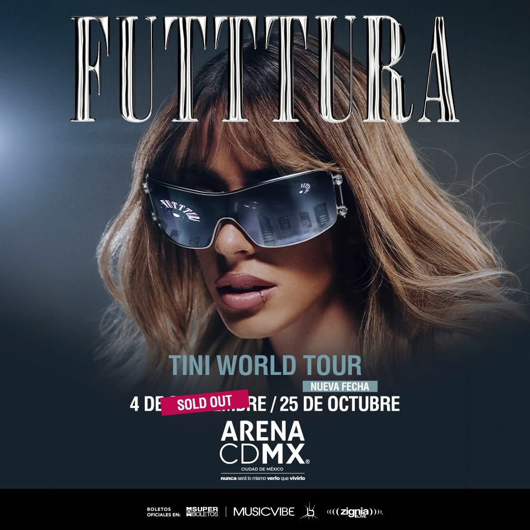 Una fecha no era suficiente para disfrutar a Tini Tini Tini ❤️

El 25 de octubre también tendremos el TINI FUTTTURA WORLD TOUR en la #ArenaCDMX 🛸🛸

🎟️ Boletos a la venta a partir del 29 de abril a las 11 am en taquillas y superboletos.com