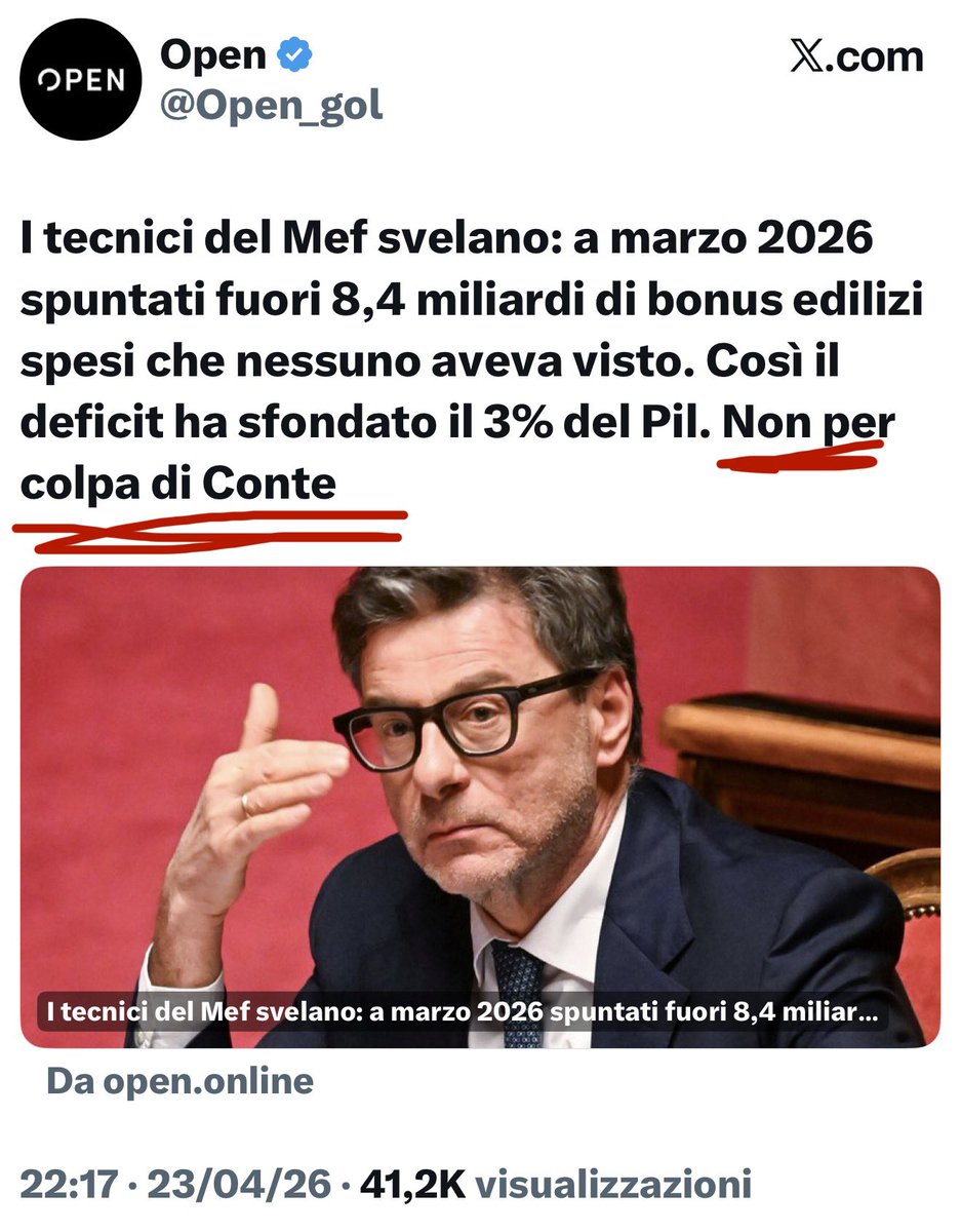 ValterRimini's tweet image. ‼️ #superbonus - penso che umiliazione e figura di 💩più grande di questa per #Meloni e Fratelli di Sperpero non ci sia. 
Continuano ad attaccare #Conte mentre ANCHE IL LORO STESSO GOVERNO PER BOCCA DEL #MEF a guida #Lega LO SCAGIONA. 😂

R I D I C O L I

Firmato 
Giuseppe Conte