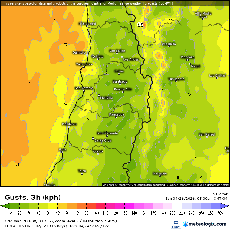 Este sábado 25 de abril se esperan ráfagas de viento sur de 60 km/h en los cerros de #Valparaíso y el domingo rachas de hasta 65 km/h (Viña del Mar 60 km/h).
Se espera que sea el #surazo más relevante de este mes de abril y el más fuerte desde el del 18 feb.
#Valpo #ViñadelMar