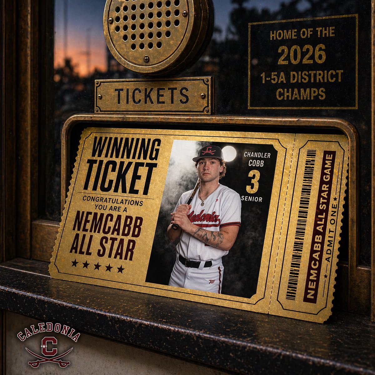 CaledoniaBB's tweet image. 2026 NEMCABB All-Star
#3 Chandler Cobb⚾️⚔️
#AllStar #CHS #JobNotDone