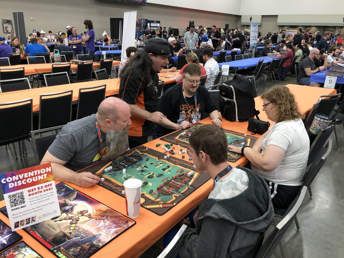 solis_studio's tweet image. Can you see it? Can you HEAR it? The ARR that bellows from this image. Six Sided Seas, is full of ARRRS #boardgames #cardgames #tabletop #gencon #gencon2025