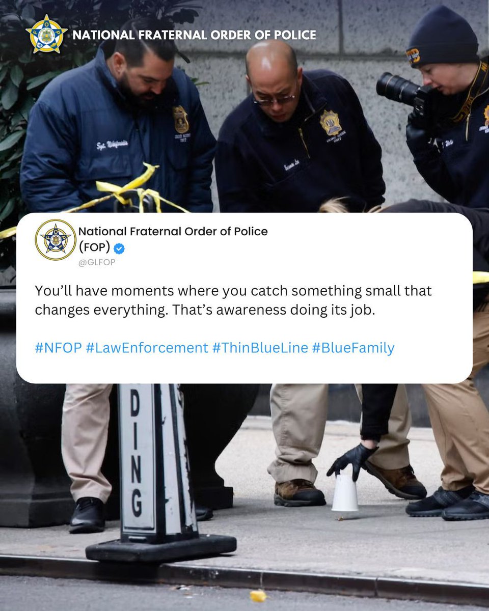 GLFOP's tweet image. Stay observant. The details most people miss are often the ones that matter most.

 #OfficerSafety #LawEnforcement #FOP #PoliceTraining #Awareness