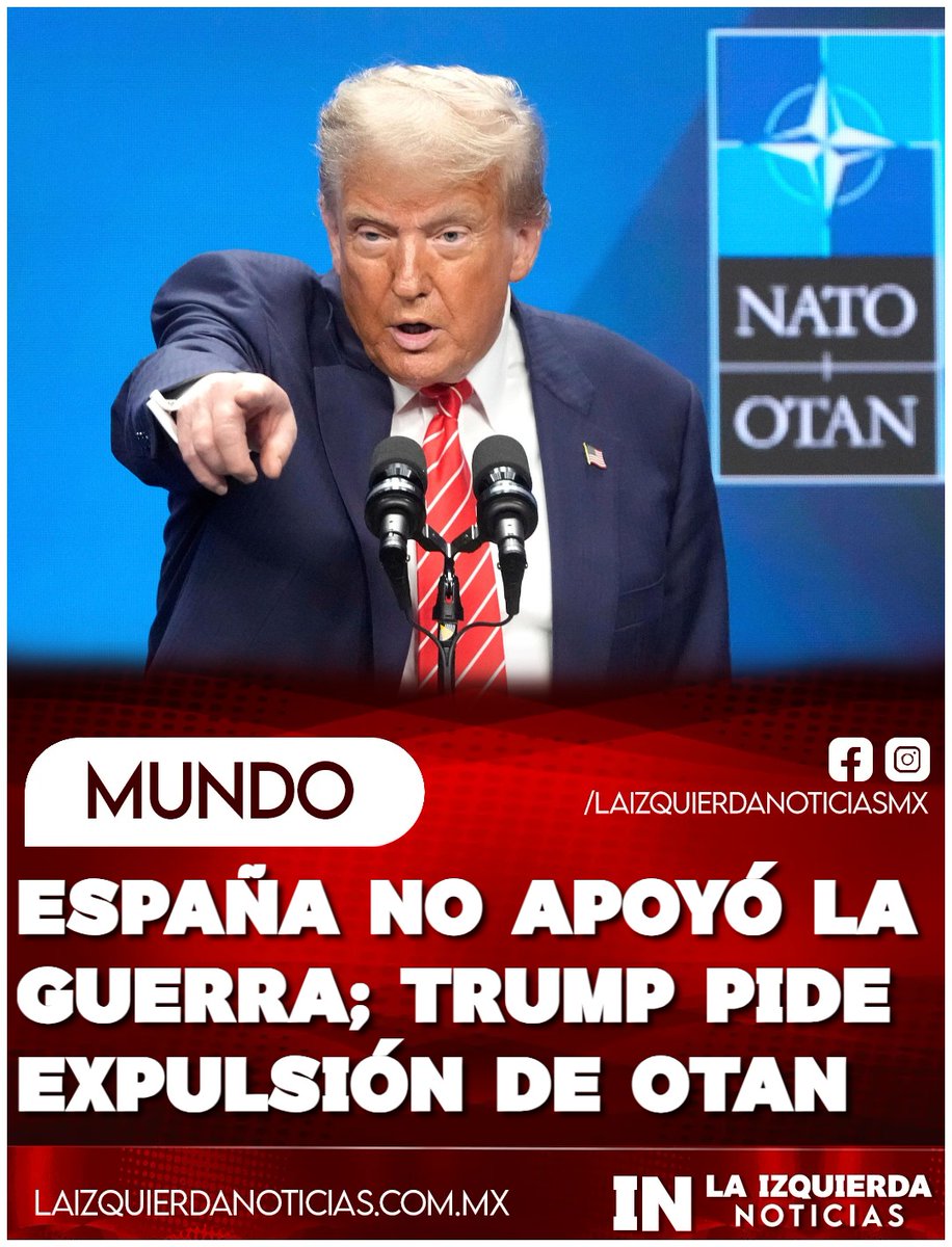 ¡ARDIDO! El Pentágono contempla expulsar a España de la OTAN por no prestarse al genocidio de Trump y vetar sus bases a los yanquis para la guerra contra Irán. Sin embargo, la Unión Europea arropó al gobierno español y declaró que es un miembro de "pleno derecho".