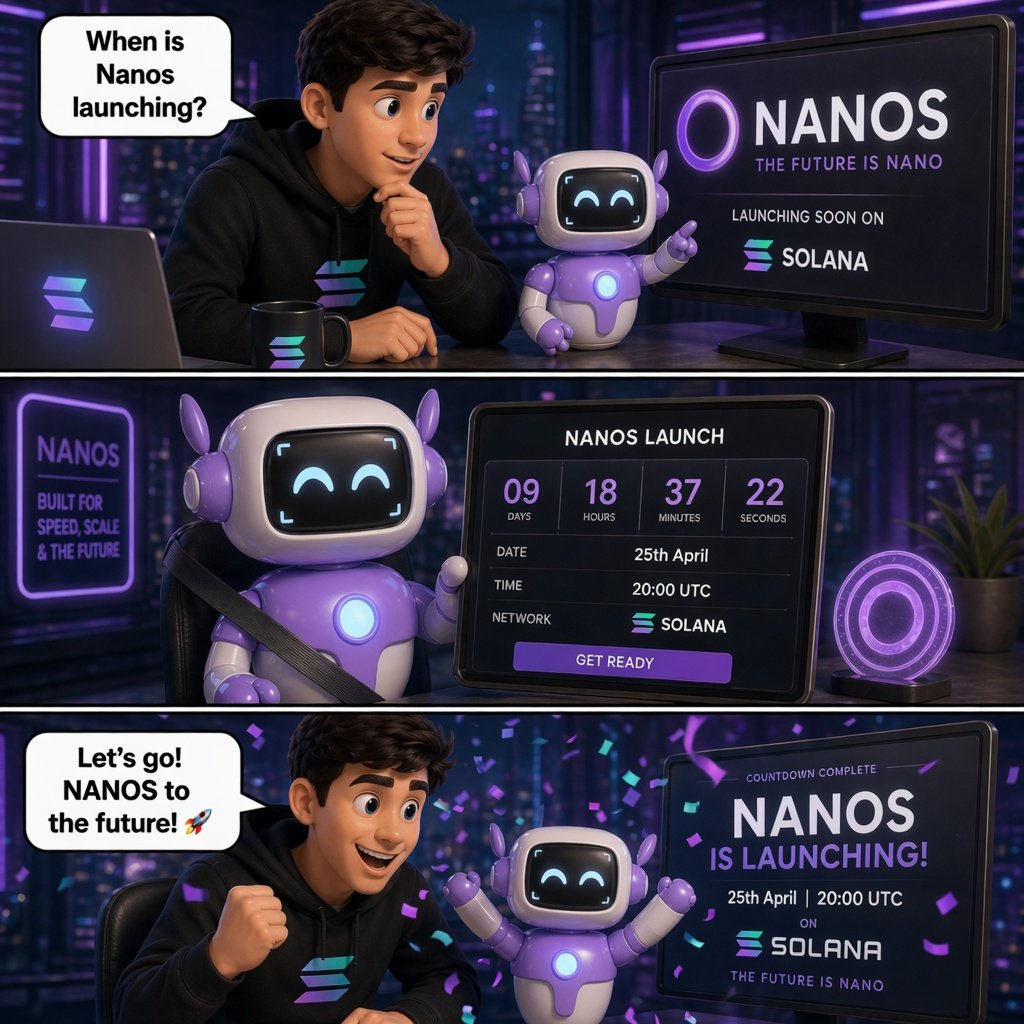 Tomorrow could change everything 👀
$NANOS launch on Solana 🚀
Stay ready 🔥