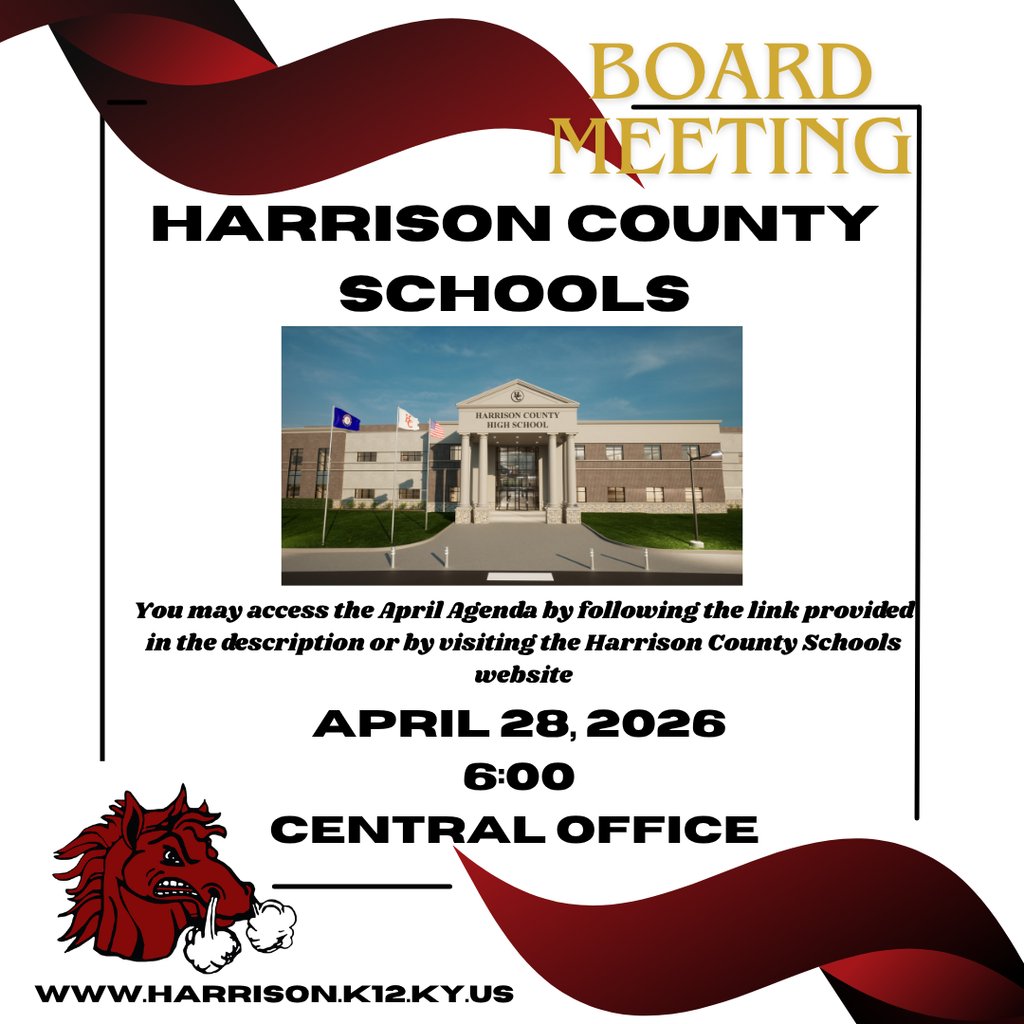 HCSchools's tweet photo. Harrison County Board of Education 4.28.2026 Meeting Agenda: 
https://t.co/Uq439MPQEl https://t.co/SzzDdf98vJ