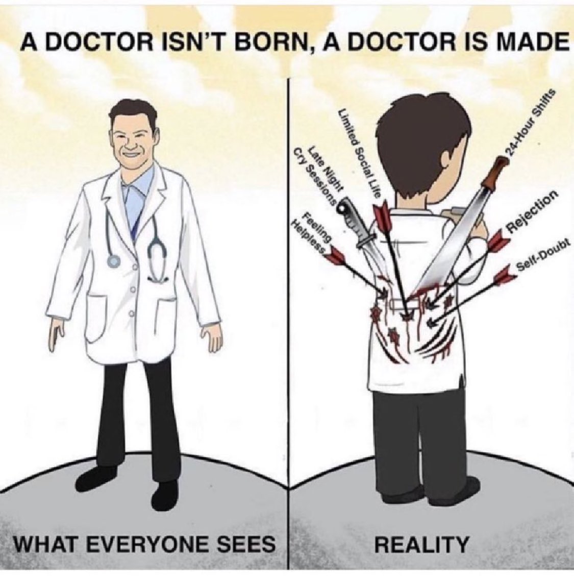 Doctors__squad's tweet photo. A DOCTOR ISN’T BORN, A DOCTOR IS MADE. https://t.co/KUwbkX4TfZ