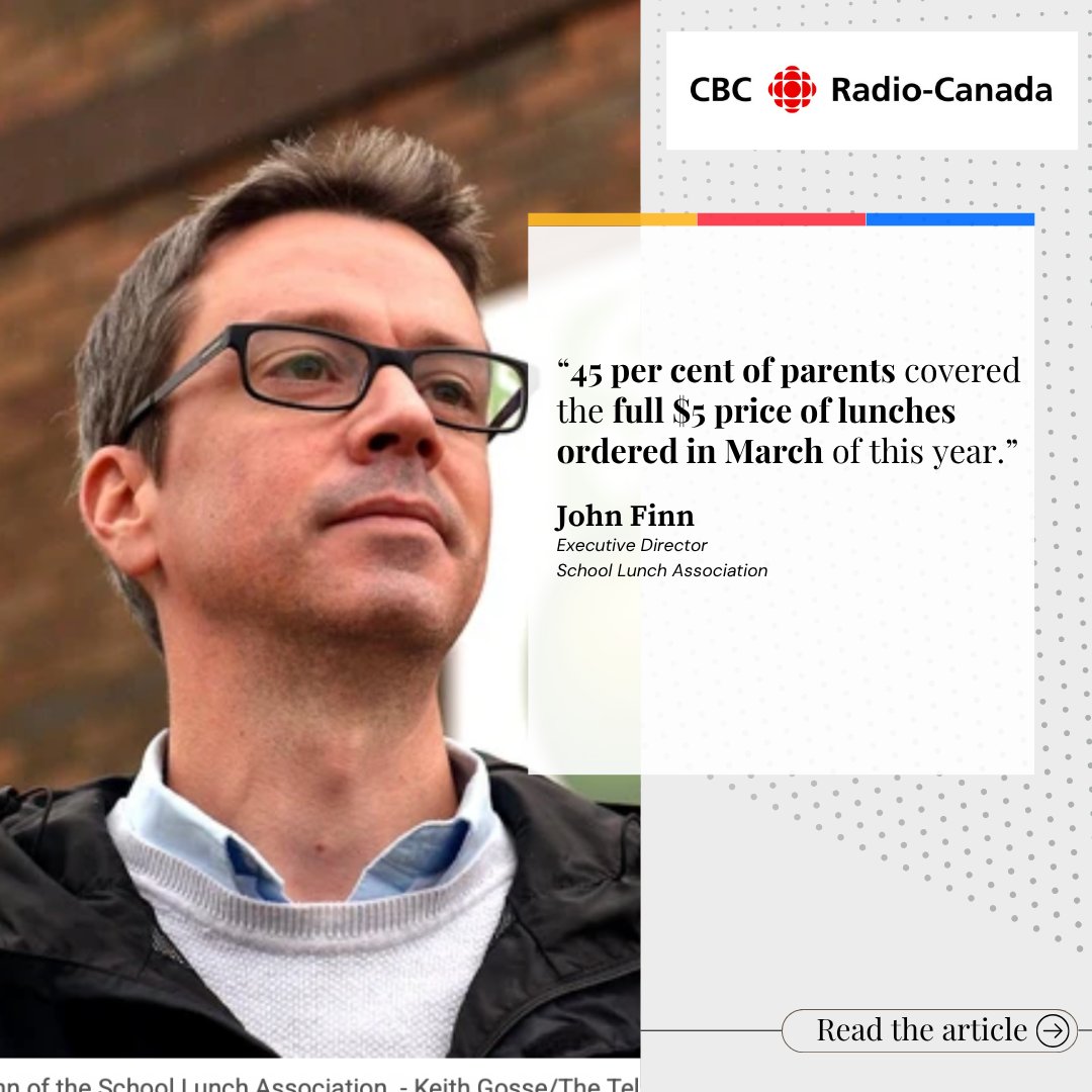 C4HSchoolFood's tweet photo. 🎙️ “A well-fed school is a calm school. A well-fed school is a school in which children learn.”

A recent article from @CBCNews by Erica Butler highlights New Brunswick’s upcoming school lunch rollout.

Read the article!
https://t.co/nGwOvEb3Gt https://t.co/mg6IA2mln5