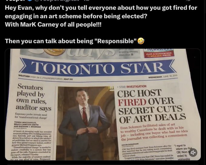 LyleMuller9's tweet image. #REPORT: Mark Carney's former art dealer and current AI minister Evan Solomon told the Canadian Queer Chamber of Commerce on Tuesday that he's bringing in "airtight" regulations to stop AI from embracing "bias, racism [and] hate."
