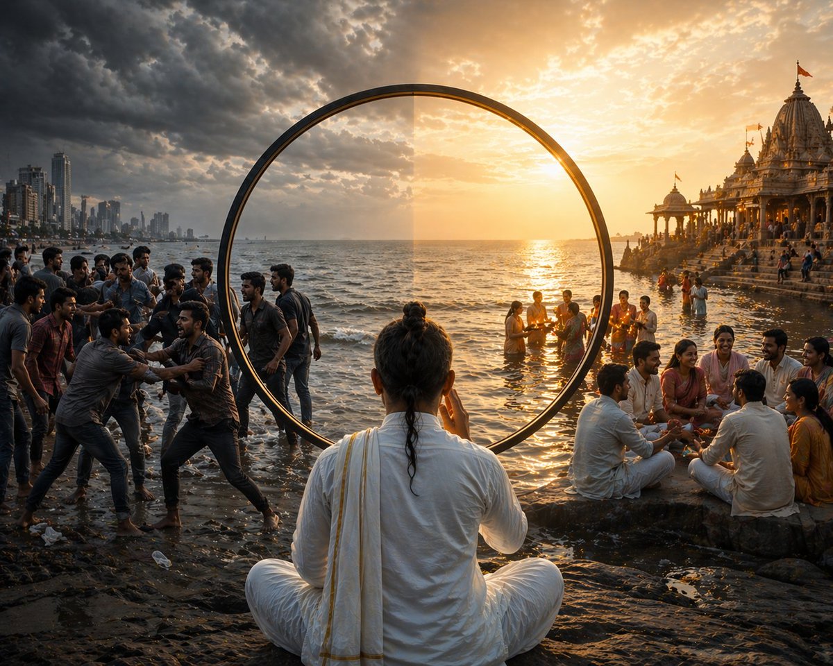 दृष्टि-सृष्टिवाद वेदांत का एक अद्भुत सिद्धांत है। जैसी हमारी दृष्टि होती है, वैसा ही यह जगत हमें दिखाई देता है। अगर हम इस सत्य को गहराई से समझ लें, तो दूसरों को सुधारने की बजाय हम अपने भीतर संतुलन स्थापित कर लेंगे। Divine Knowledge #VedicWisdom