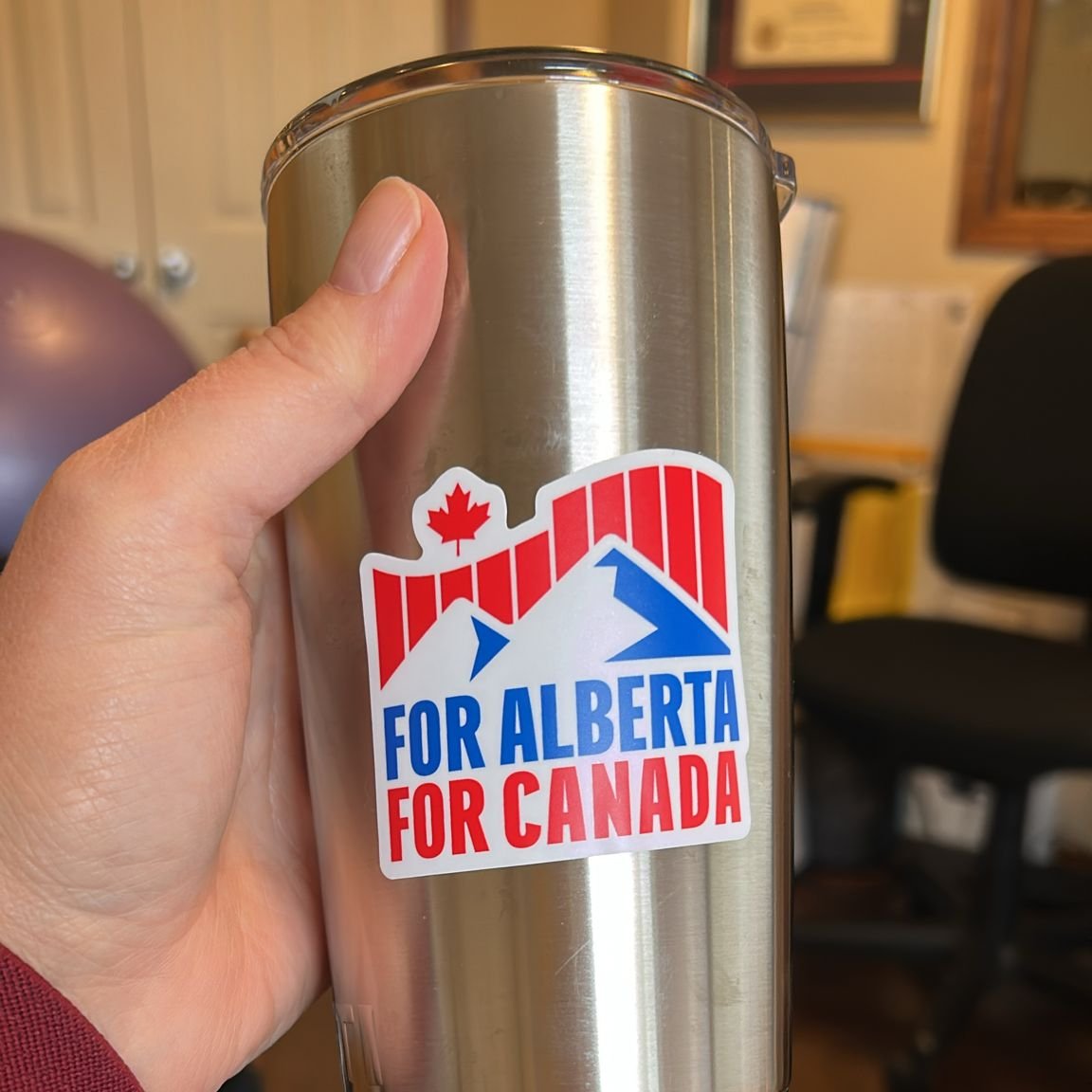 Hot off the press... #ForAlbertaForCanada stickers! You bring the coffee mug, we'll get you sorted!

If you've already signed up for the Day of Action tomorrow, we'll see you then! If you haven't had a chance... what are you waiting for?

👉🔗  ForAlbertaForCanada.ca