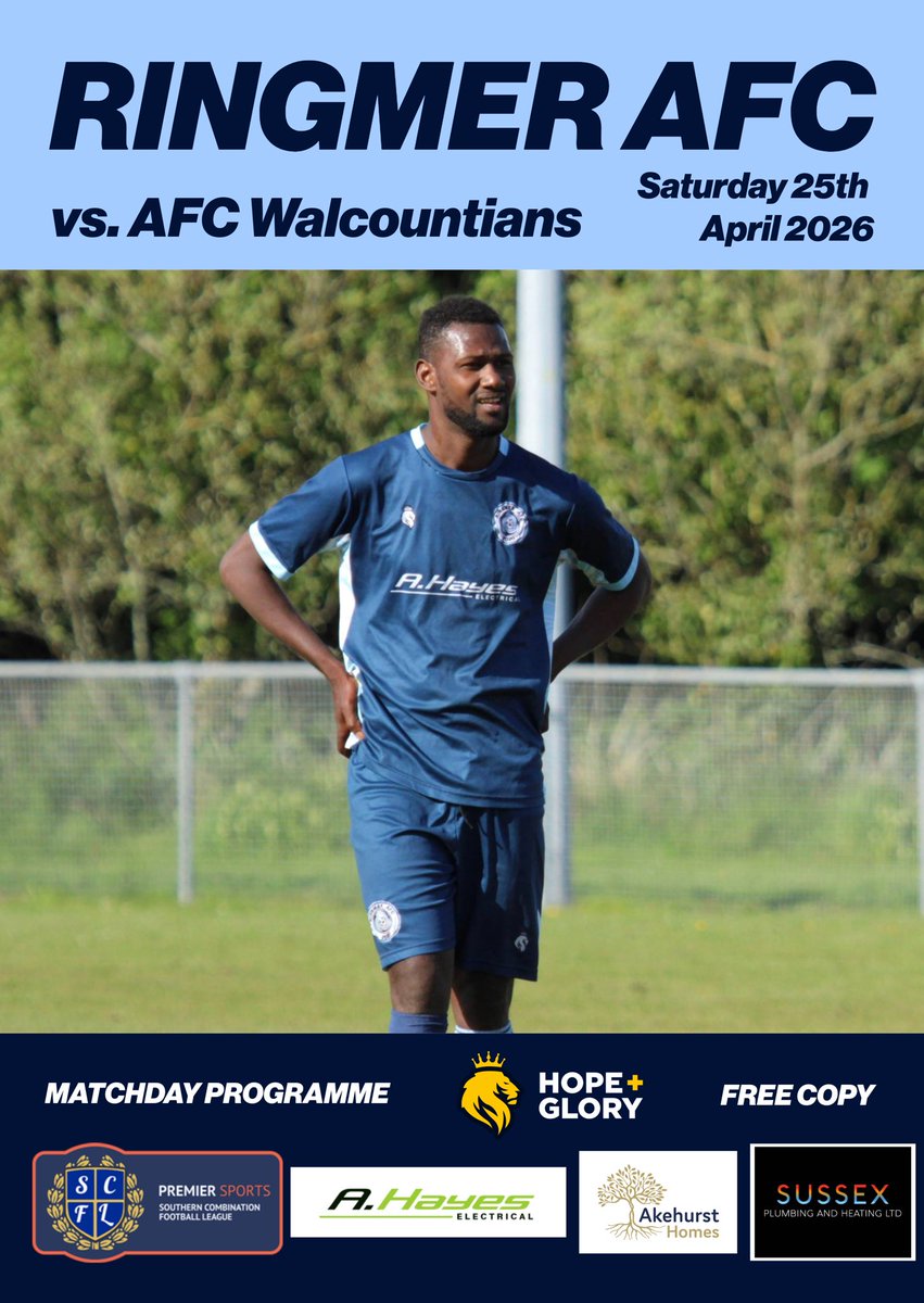 RingmerAFC's tweet photo. MATCH PROGRAMME | ๐๏ธ
For one last time this season, your dedicated matchday literature is here to enjoy! ๐ค
Featuring:
๐ฌ๐ฒ Interview with cover star Lamin Sey
๐ฃ๏ธ Words from the Chair and @TommyHaddon
โ๏ธ @trevk37โs column
๐ All the key facts & stats!
Read here ๐
๐ https://t.co/wmpisGNom9
#COYB๐ต #Ringmer