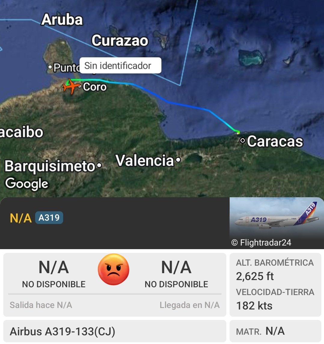 Interesante que el Avión Presidencial YV2984 esté descendiendo en Coro mientras Petro está de visita en Venezuela.  La Mona se llevó al Guerrillero de paseo o alquien más usa el YV2984 🤔