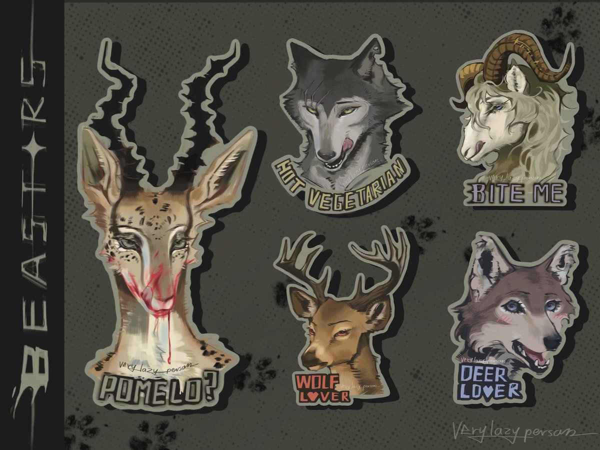 #beastars stickers
#legoshi #louis #melon #pina #juno