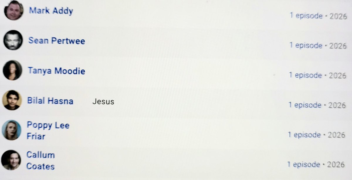 Cinesmovieblog's tweet image. Good Omens 3 Alert 🚨&amp;gt; New Actors on IMDb Cast 2026

Poor screenshot but… six new names added to the 2026 Good Omens 3 finale cast. Enjoy!

#GoodOmens3 #IMDb #cast