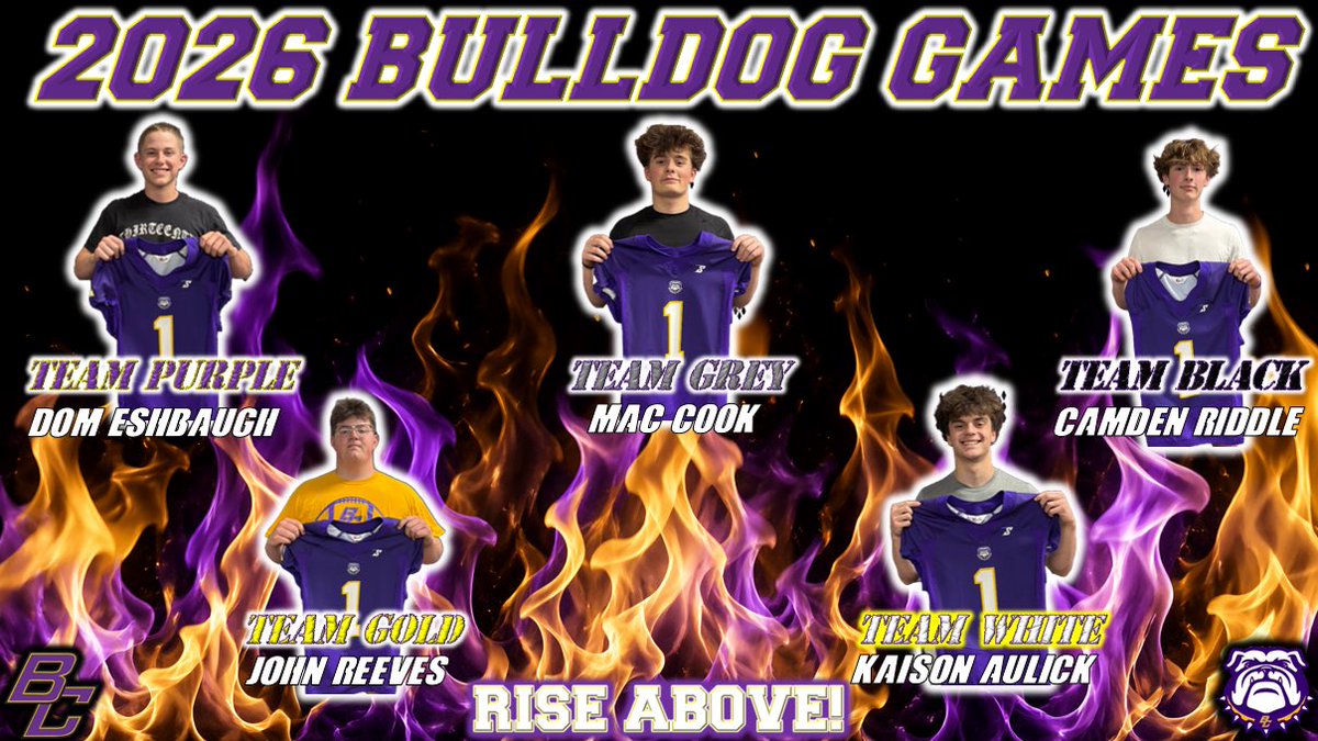 bloomcarroll_fb's tweet image. Congratulations to the fist round draft picks selected at this morning’s inaugural BULLDOG GAMES Draft! Dominic Eshbaugh was the number 1 overall pick selected by Team Purple. These young men have proven to be true representatives of THE BULLDOG WAY! #Elite #RiseAbove