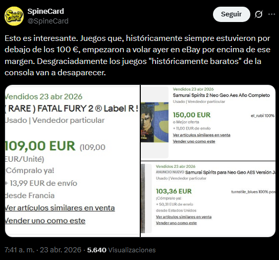BetaGramosEsp's tweet image. #retro #especulacion #spinecard como les lía con el relato del mercado y los que compran esos juegos son los 20 del grupo de wassp de Youtubers que tienen.