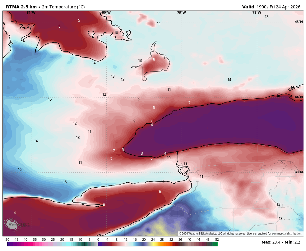 WxOntario1's tweet image. After some morning showers/ storms, it turned out to be a beauty of an afternoon across most of Southern #Ontario!

Temps in the low teens/ near 20C for most with mainly sunny skies for Eastern Ont, high clouds for SW Ont

Dreary spring weather for the #GTA with a raw SE wind off