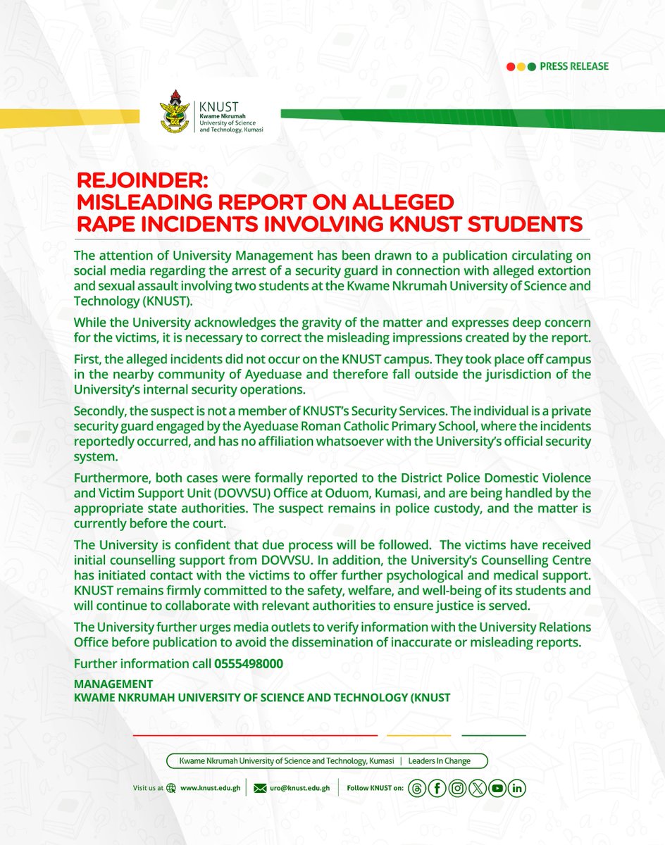 Kwame Nkrumah University of Science and Technology tweet media