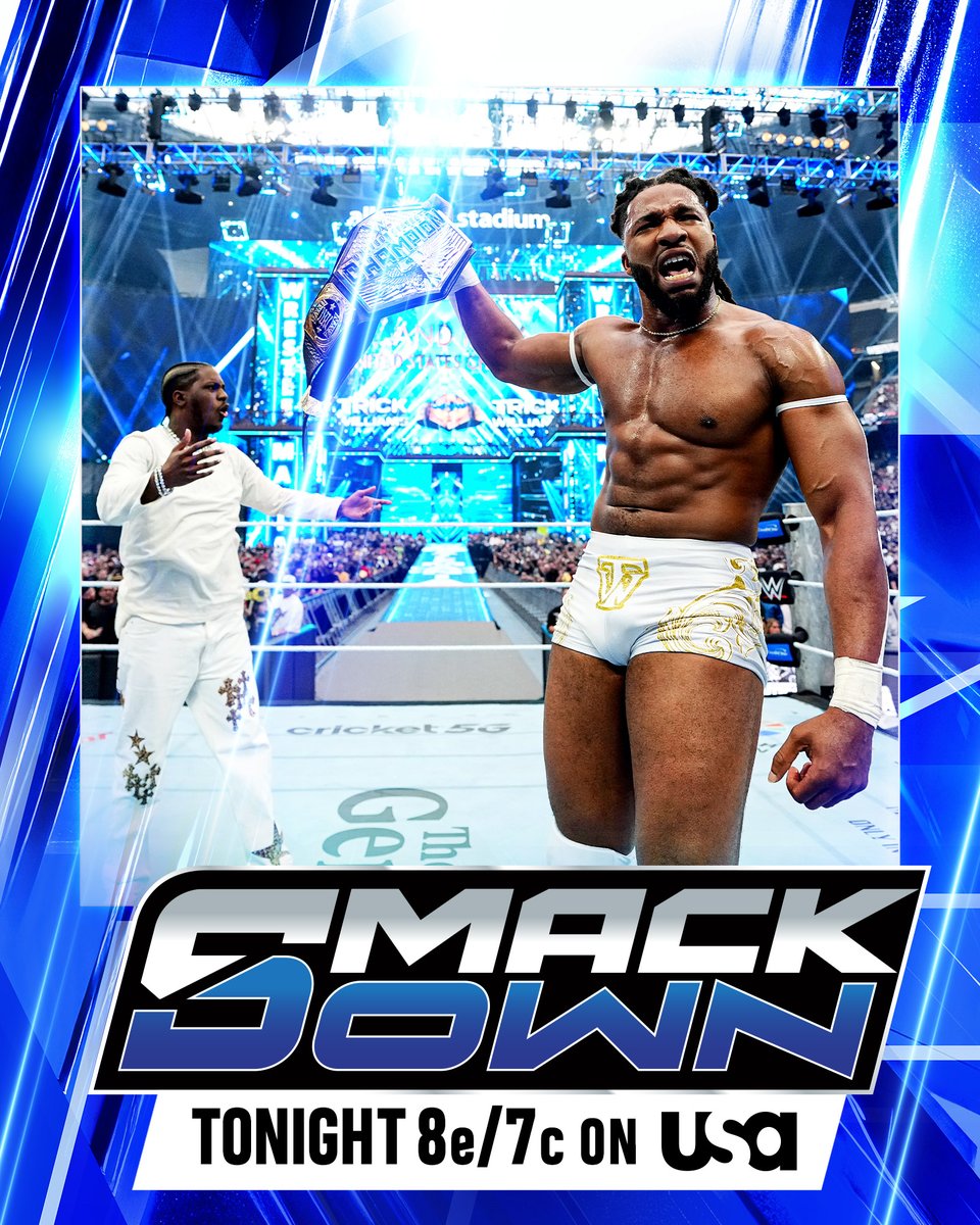 WWE's tweet image. .@_trickwilliams will celebrate his United States Championship victory with @lilyachty TONIGHT on #SmackDown!

📍: Fort Worth 
🎟️: bit.ly/3QlSClB
📺: 8 ET/7 CT on @USANetwork