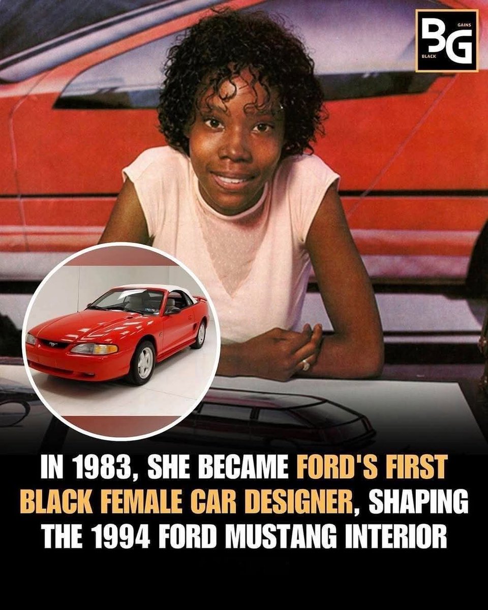 Black women can!💪🏾 Founded in 1903, Ford Motor Company made history, later welcoming Emeline King as the first Black female designer.

Growing up surrounded by cars, she preferred toy cars over dolls, nurturing a lifelong automotive passion.

In 1983, King achieved her dream,