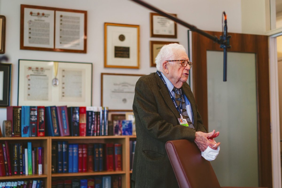 AmericanHeartMA's tweet photo. Remembering Dr. Eugene Braunwald (1929–2026) — the “father of modern cardiology.”

We interviewed him in his office in 2022. Even then, his passion for science and patient care was unmistakable.

A leader at @BrighamWomens and @HarvardMed, his work transformed heart care. ♥️ https://t.co/bBcuUscuqq