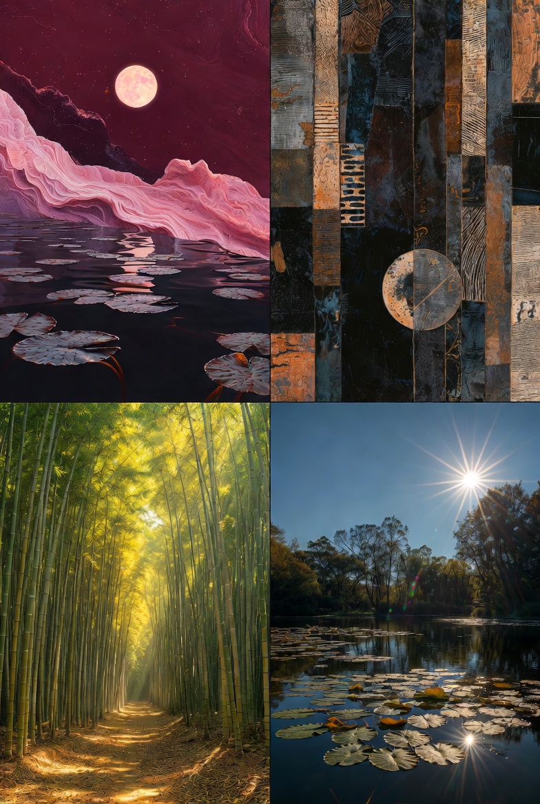 jazzy_bektas's tweet image. The moon and the water are one in reflection.🫧 💫 

#Sunrise #sunset #moon #water #Bamboo #reflection #NatureVibes #MagicMoments