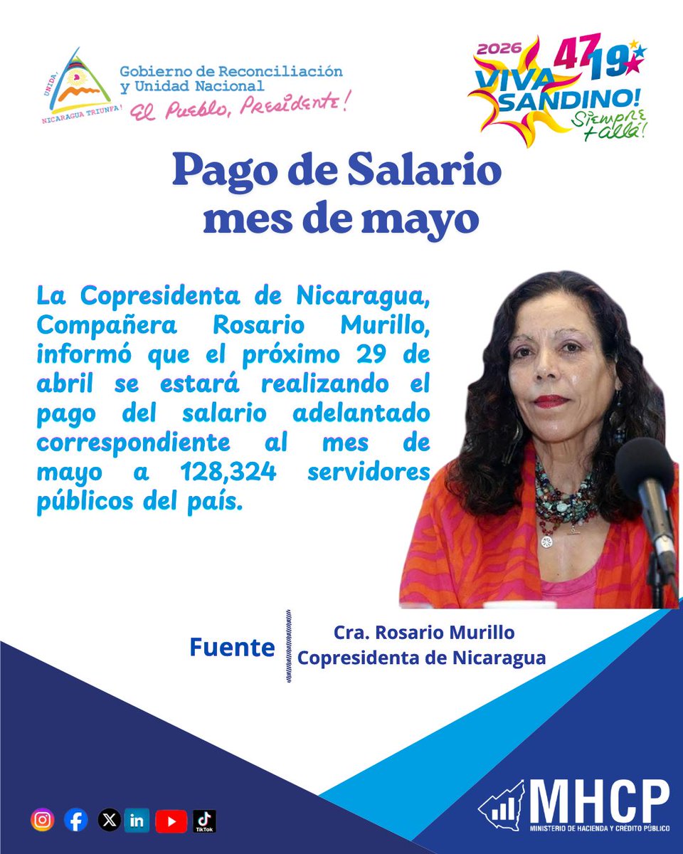 Ministerio de Hacienda de Nicaragua tweet media