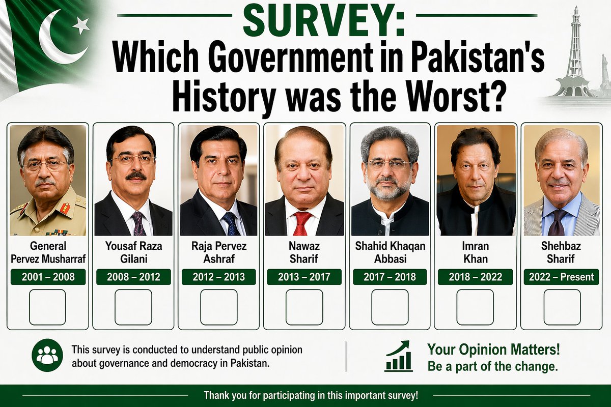 Silent_Vortex99's tweet photo. 🚨جواب ضرور دیجئے گا 👇
آپ کے نزدیک کونسی حکومت پاکستان کی بدترین حکومت تھی؟؟؟ 

میرا جواب عمران خان کی حکومت پاکستان کی بدترین حکومت تھی✅ https://t.co/skzj7OBNpQ