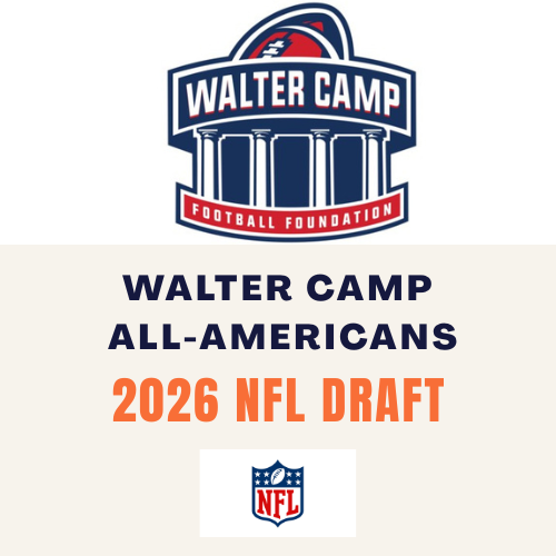 WalterCampFF's tweet photo. The nation's oldest college football All-America team saw 15 honorees selected in the first round of the 2026 @nfl Draft  

@WalterCampFF @ncfaa 

https://t.co/5JfVhykID2 https://t.co/OfvM7N34Kv