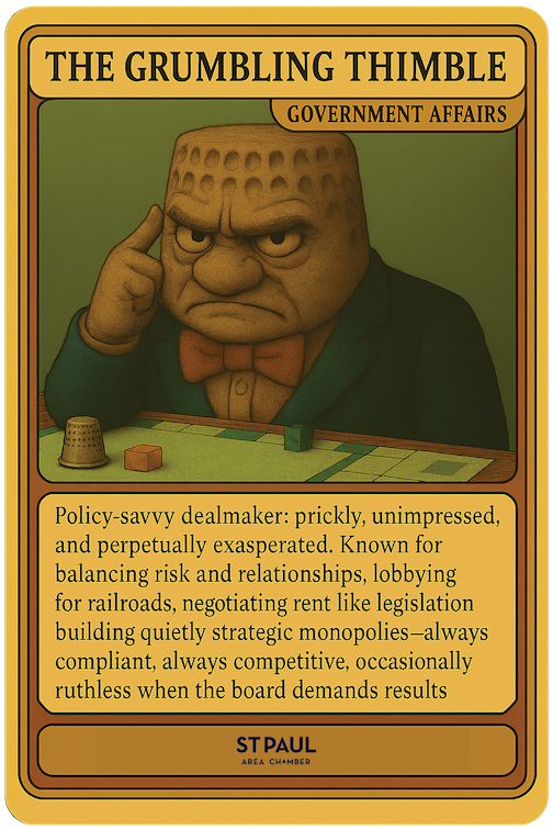 SPACC's tweet image. 🎲 It’s Game On in Saint Paul 🎲

The board is set for a Monopoly: Saint Paul Edition - and bragging rights are on the line!

Marketing Team
🐶 The Brand Dog
🎩 The House Hat
vs
Government Affairs Team
🚗 The Policy Driver
🧵 The Grumbling Thimble

#monopoly #stpaul #saintpaul