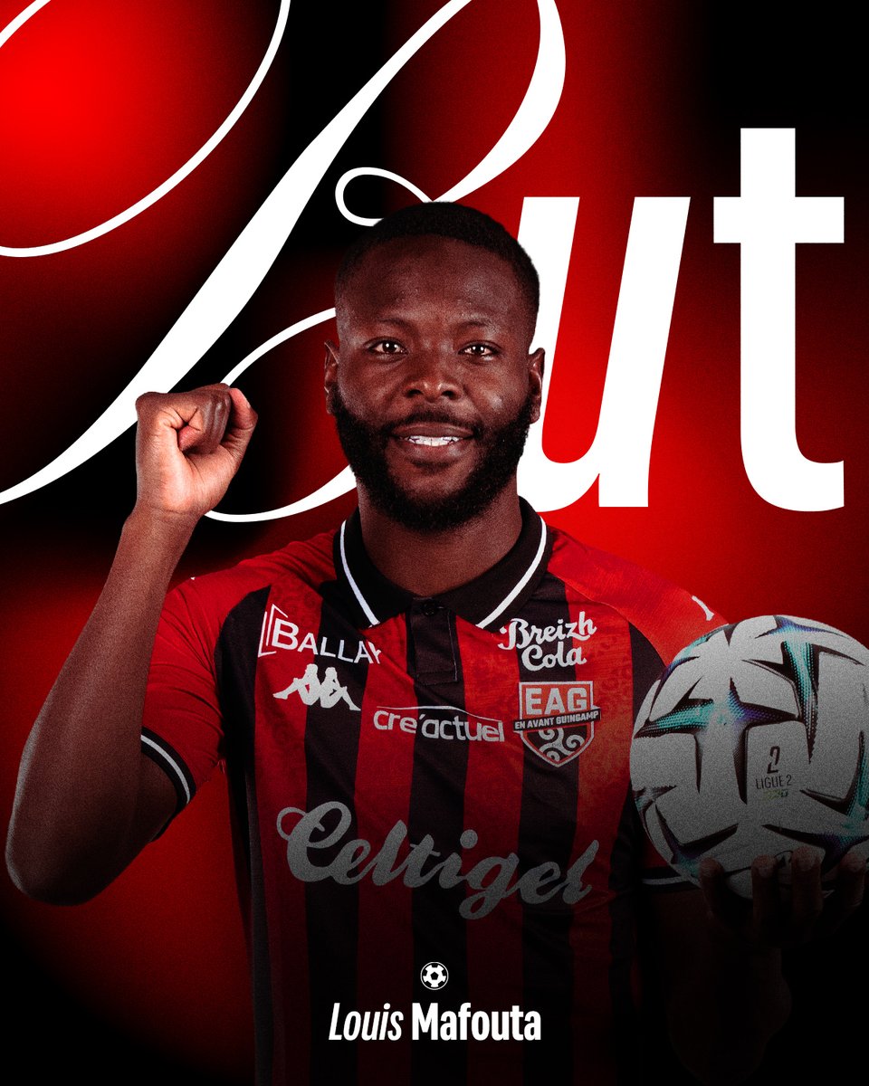 EAGuingamp's tweet photo. 71’ ⚽ Louis Mafouta trompe Poussin sur penalty et réduit le score.

[3-2] #REDEAG https://t.co/wxraAOEsUa