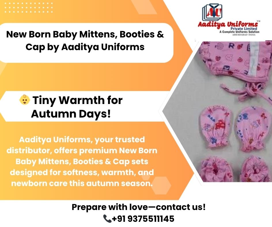 Aadityauniform's tweet image. Wrap your little one in love and warmth this season 👶💖
Discover soft, cozy newborn mittens, booties &amp;amp; caps by Aaditya Uniforms—perfect for gentle care and comfort.

#AadityaUniforms #NewbornCare #BabyEssentials #TinyComfort #BabyLove