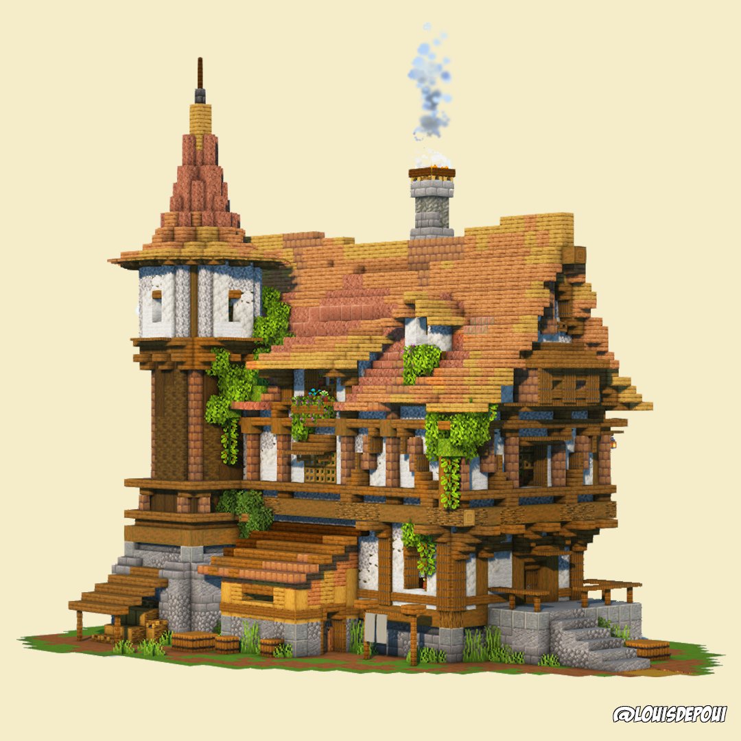louisdepoui's tweet image. Medieval house 5, do you like deepslate roofs more? #Minecraftbuilds #minecraft建築コミュ #Minecraft #minecraftart