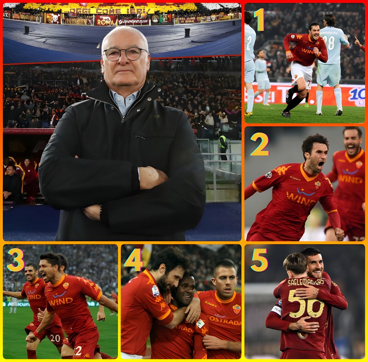 <a href="/natainfastidita/">La Ge (jeitosa) </a> Oppure puoi ricordarlo così, dandogli un CINQUE. 👋

Roma Lazio 1-0 (Cassetti)
Lazio Roma 1-2 (Vučinić, Vučinić)
Lazio Roma 0-2 (Borriello, Vučinić)
Roma Lazio 2-1 (Borriello, Simplicio)
Roma Lazio 2-0 (Pellegrini, Saelemaekers)