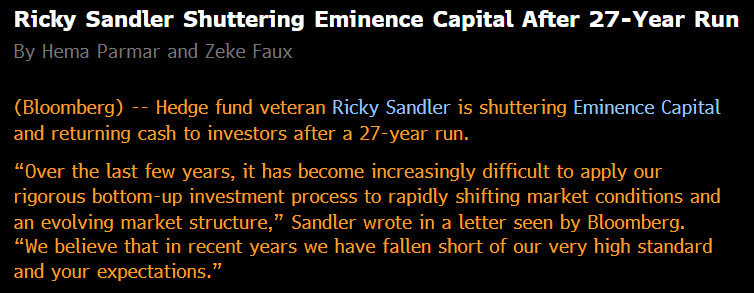 Shut Up Ricky Legendary investor Ricky Sandler's firm, Eminence Capital, is shutting ...