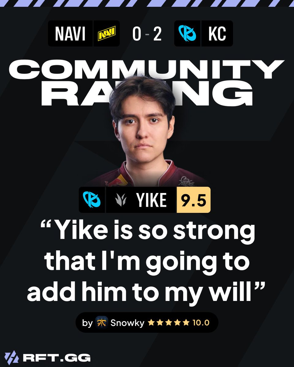 Canna 9.2 and Yike 9.5 for their victory against NAVI