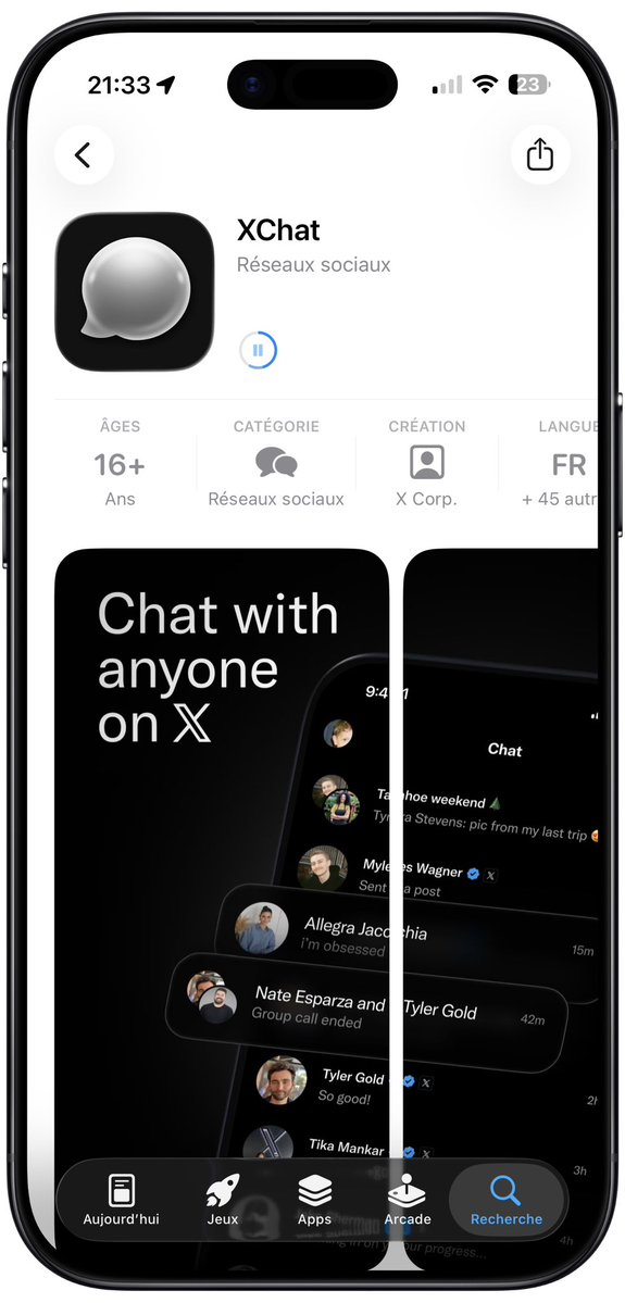 iMathTechs's tweet image. 🚀 xChat débarque enfin sur iOS !

Une nouvelle app de messagerie qui pourrait bien faire parler d’elle… 📱💬
Simple curiosité ou vraie alternative à WhatsApp / iMessage ?

👀 Qui va tester en premier ?

Nouveauté.

#xChat #iOS #Tech #Messaging