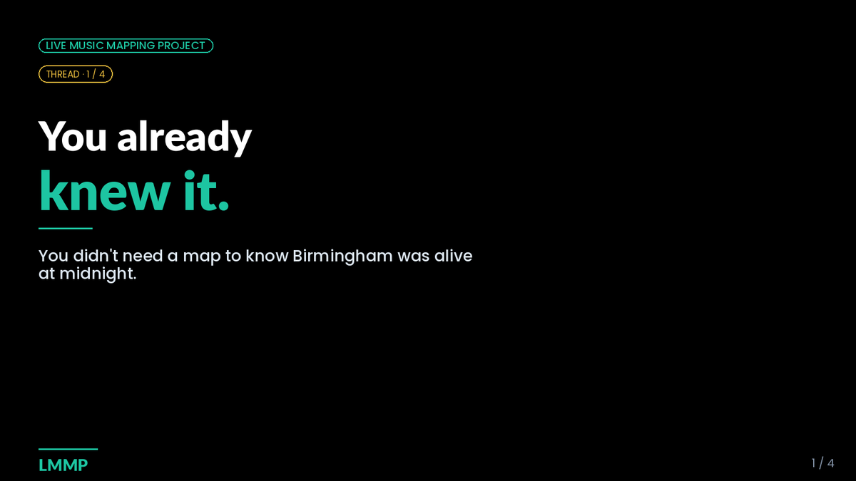 LiveMusicRes's tweet photo. People say Birmingham doesn't have a nightlife. 

300+  venues disagree.

This evening somewhere in Birmingham, a band just played their first song. 

And you could still make it."

Explore Birmingham's live music map and 

Link →https://t.co/WRCxaAE97x https://t.co/OFs3NAS2Bw