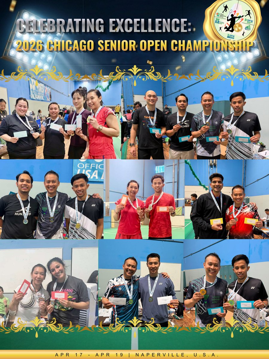 trainingatpbc's tweet image. 🏆 Dominance in Chicago: Our Coaches Sweep the Podiums!

#BadmintonChampions #ChicagoSeniorOpen2026 #CoachLife #BadmintonFamily #WinningStreak #NapervilleSports