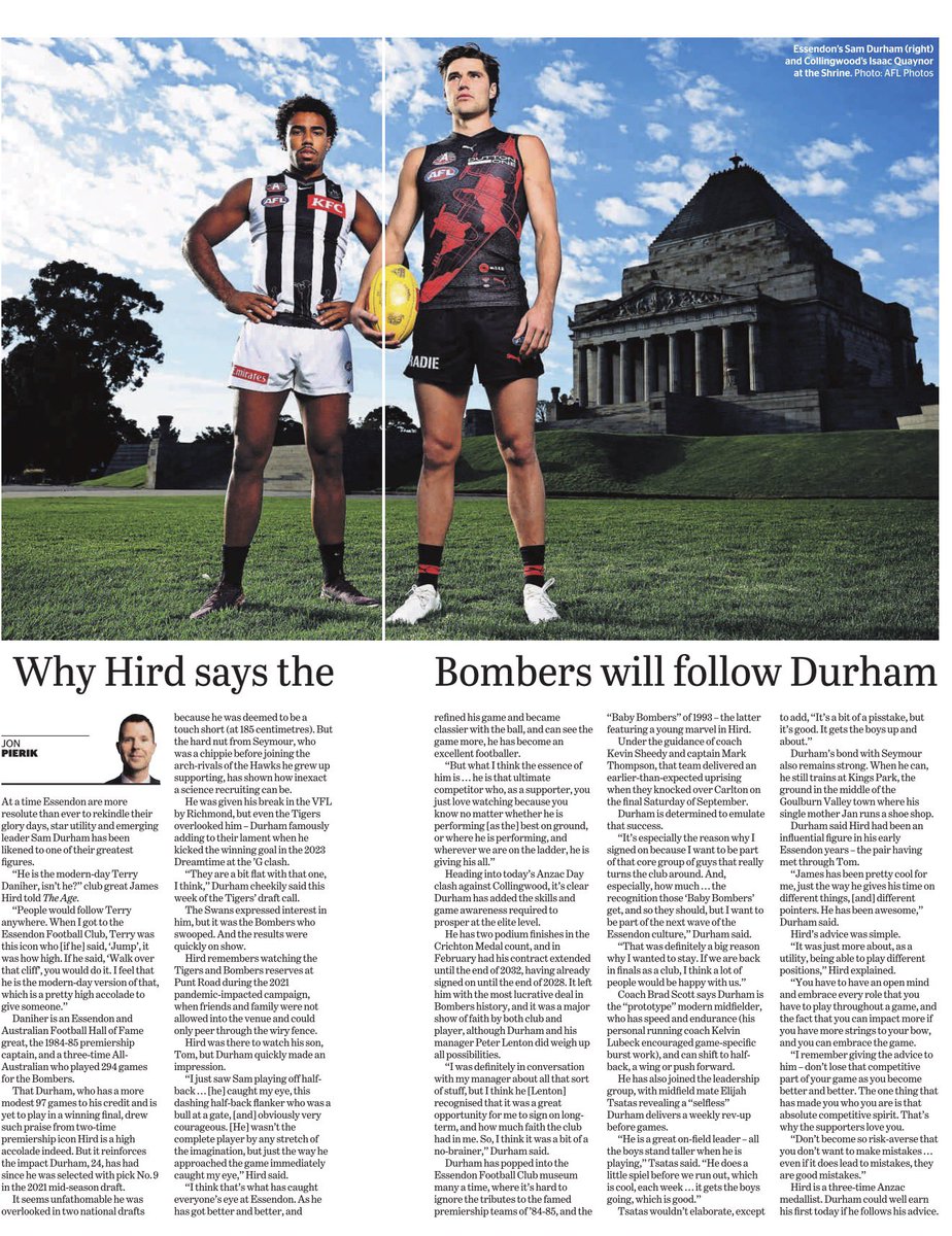 William__Carter's tweet photo. Today is much more than football. But ANZAC Day is one of the best opportunities in the football calendar to tell real stories about real people. Today’s coverage is a great nod to our past that we take forward today. 

Thank you @superfooty @agerealfooty 

#ANZACDay @essendonfc https://t.co/8PXLP3tcy3