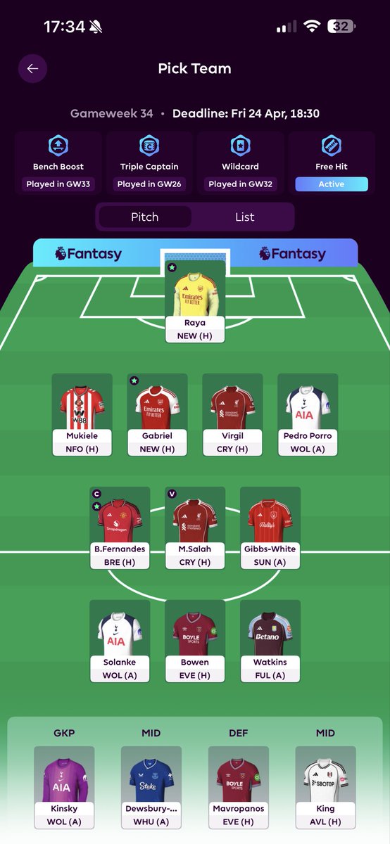 Capkin_FPL's tweet photo. Oh forgot I had Gibbs White! On to top 5K! https://t.co/lYQDfitFIs